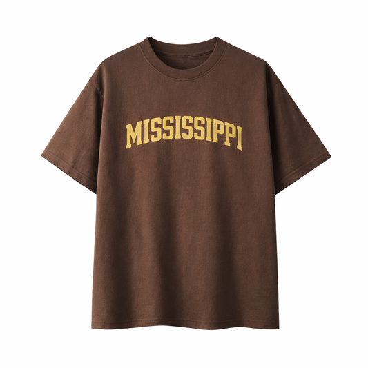 Collection 1 Mississippi Essential Cotton T-Shirt - Coffee front