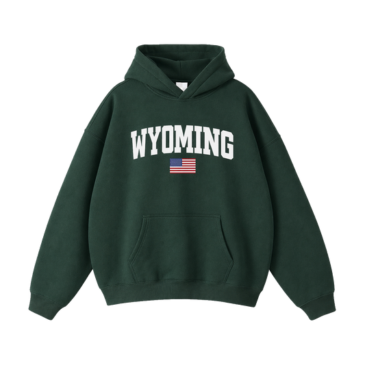 Collection 2 Wyoming Oversize Fleeced Hoodie - Eden Green front