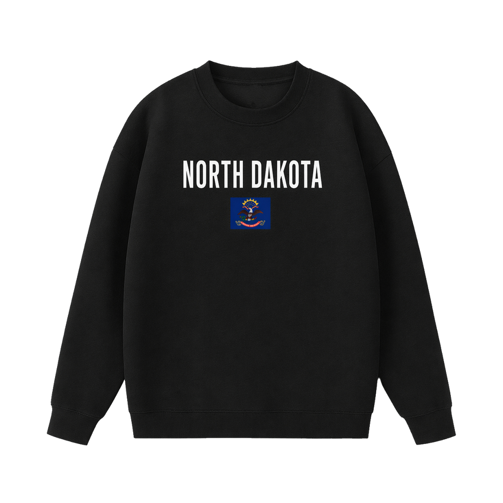 Collection 7 North Dakota Essential Heavyweight Crewneck Sweatshirt - Black front