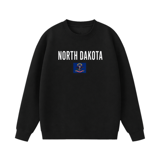 Collection 7 North Dakota Essential Heavyweight Crewneck Sweatshirt - Black front