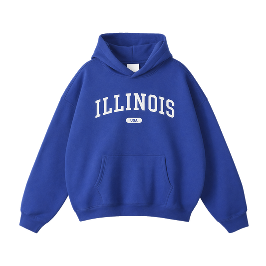 Collection 4 Illinois Oversize Fleeced Hoodie - Klein Blue front