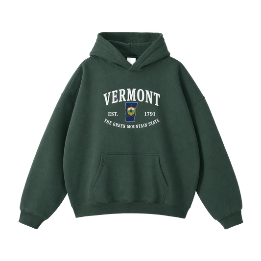 Collection 8 Vermont Oversize Fleeced Hoodie - Eden Green front