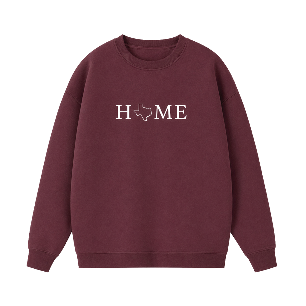 Collection 5 Texas Essential Heavyweight Crewneck Sweatshirt - Dull Red front