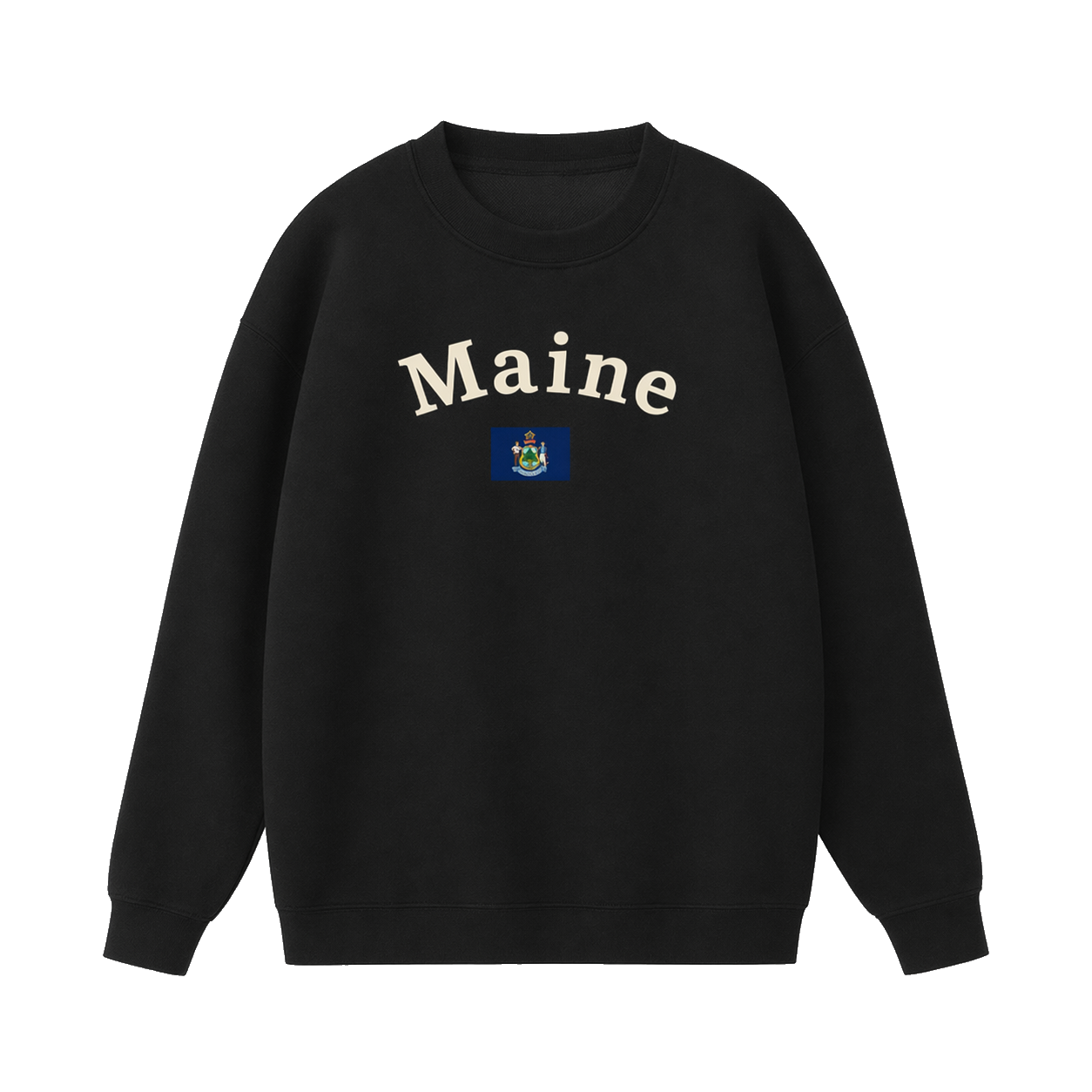 Collection 6 Maine Essential Heavyweight Crewneck Sweatshirt - Black front