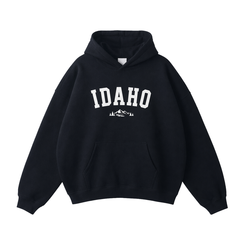 Collection 9 Idaho Oversize Fleeced Hoodie - Black front