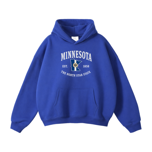 Collection 8 Minnesota Oversize Fleeced Hoodie - Klein Blue front