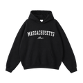 Collection 9 Massachusetts Oversize Fleeced Hoodie - Black front