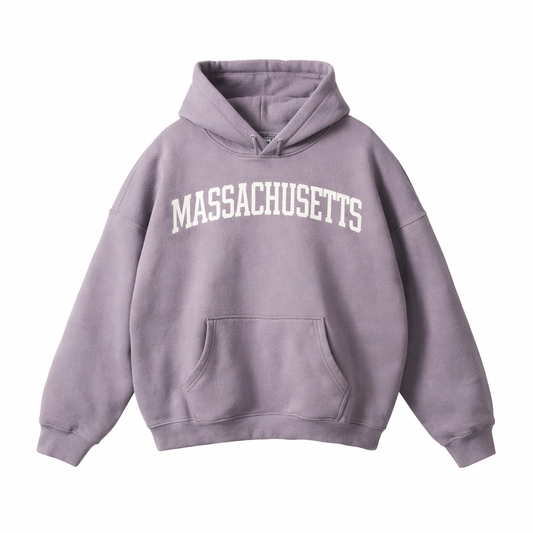 Collection 1 Massachusetts Oversize Fleeced Hoodie - Light Purple front