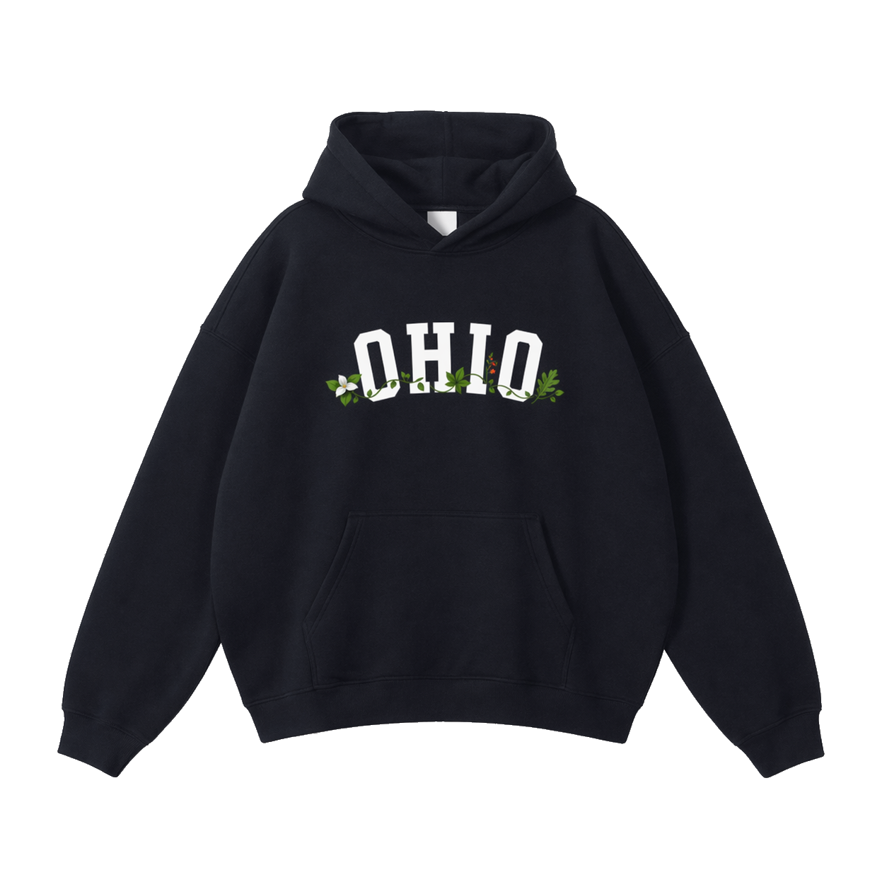 Collection 10 Ohio Oversize Fleeced Hoodie - Black front