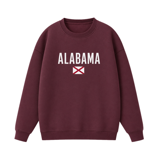 Collection 7 Alabama Essential Heavyweight Crewneck Sweatshirt - Dull Red front