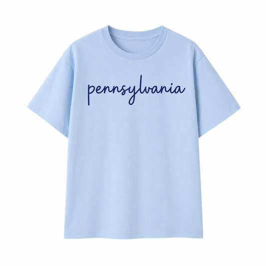 Collection 3 Pennsylvania Essential Cotton T-Shirt - Light Blue front