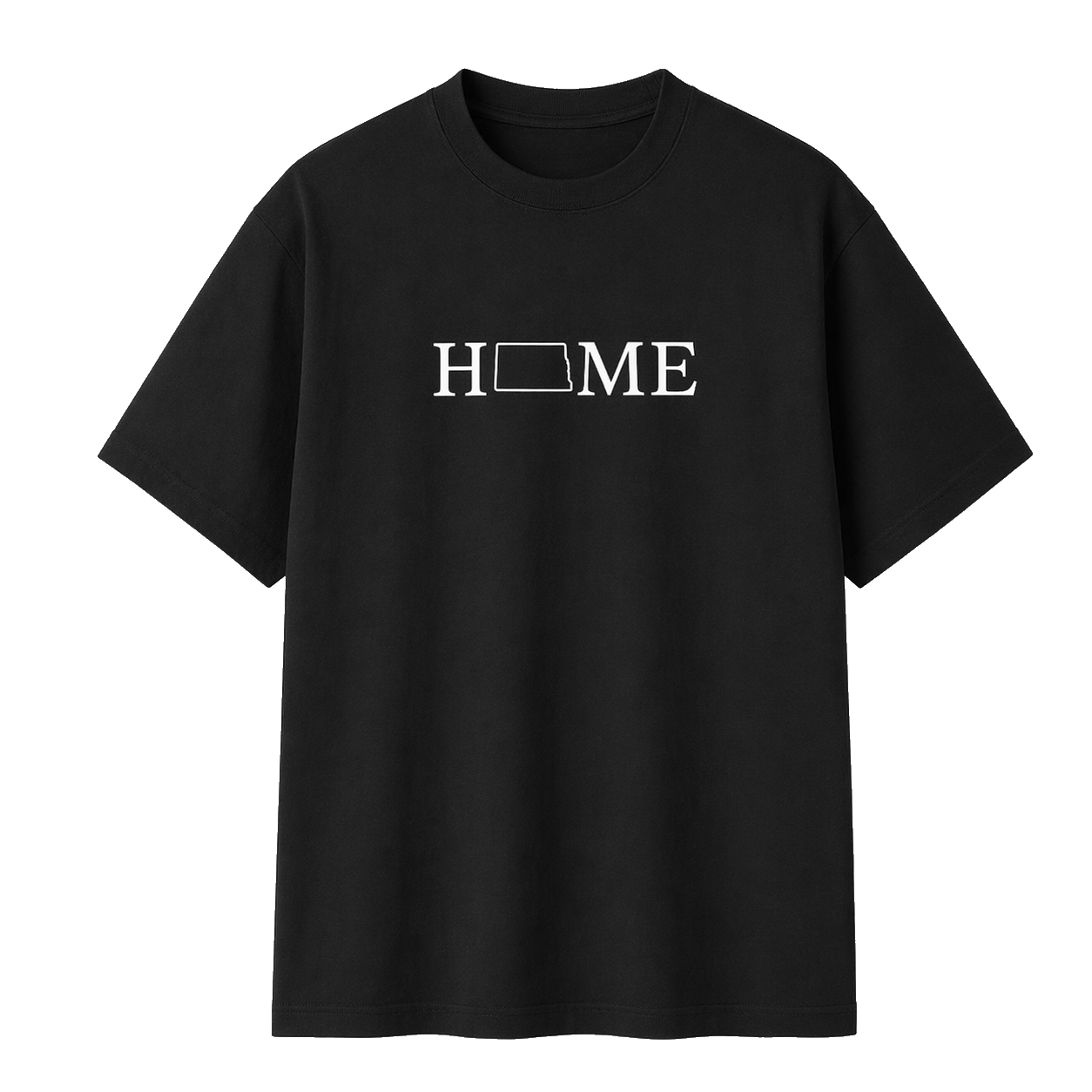 Collection 5 North Dakota Essential Cotton T-Shirt - Black front