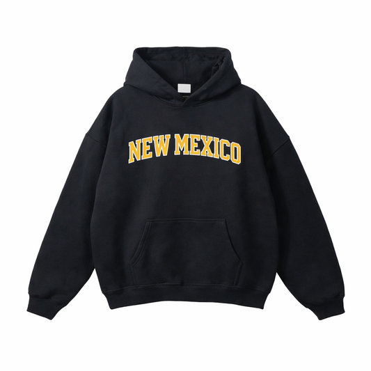 Collection 1 New Mexico Oversize Fleeced Hoodie - Black front