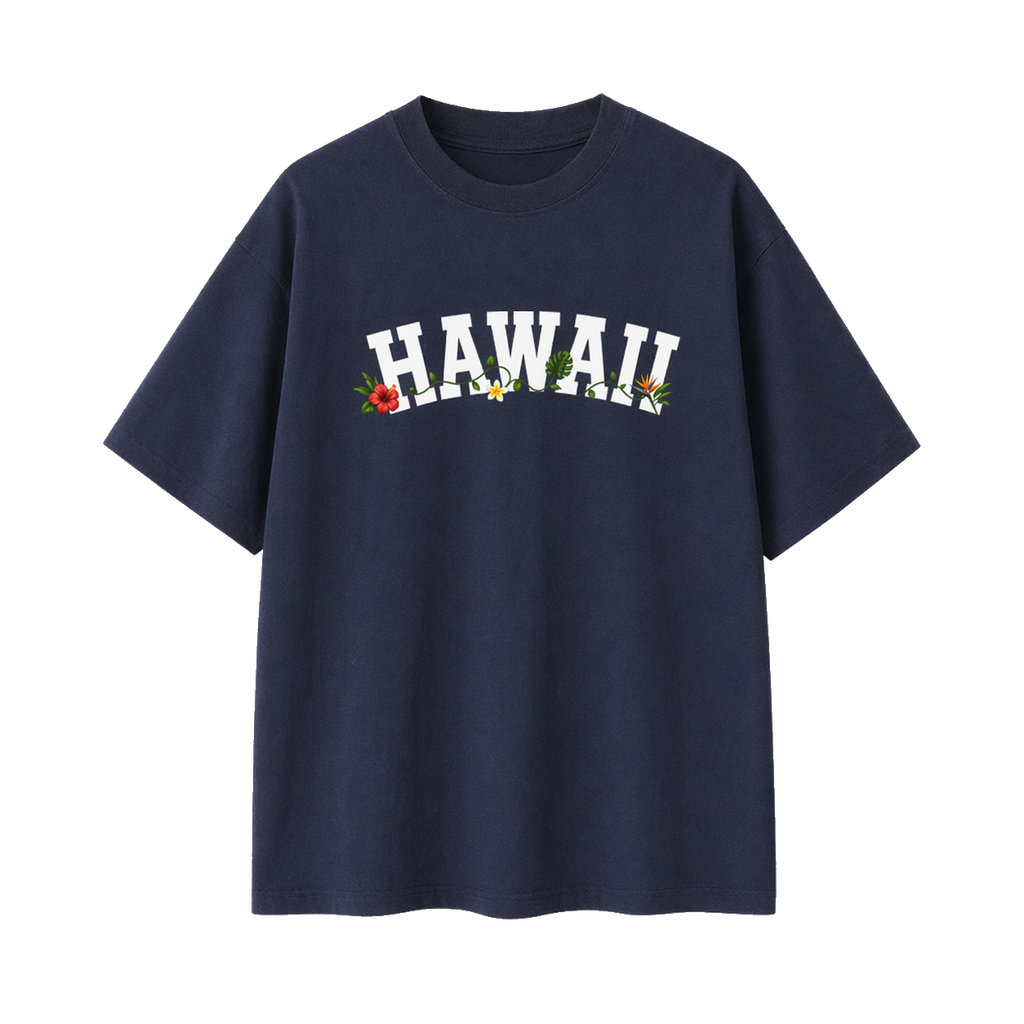 Collection 10 Hawaii Essential Cotton T-Shirt - Navy Blue front
