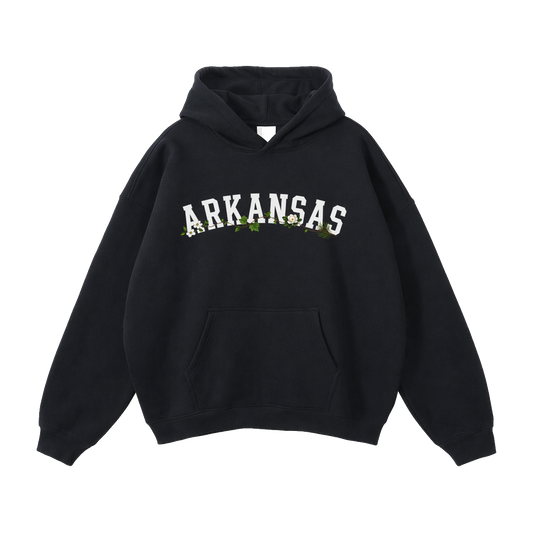 Collection 10 Arkansas Oversize Fleeced Hoodie - Black front