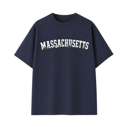 Collection 10 Massachusetts Essential Cotton T-Shirt - Navy Blue front