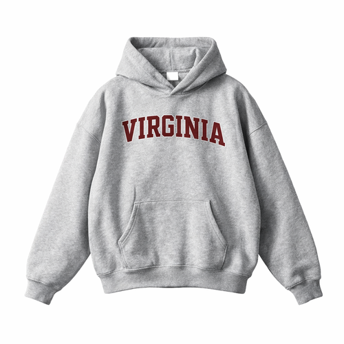 Collection 1 Virginia Oversize Fleeced Hoodie - Flower Gray front