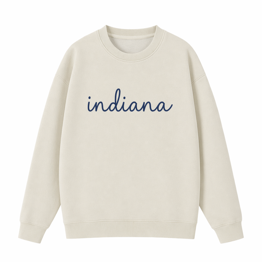 Collection 3 Indiana Essential Heavyweight Crewneck Sweatshirt - Cream front