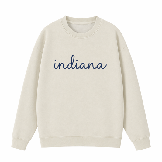 Collection 3 Indiana Essential Heavyweight Crewneck Sweatshirt - Cream front