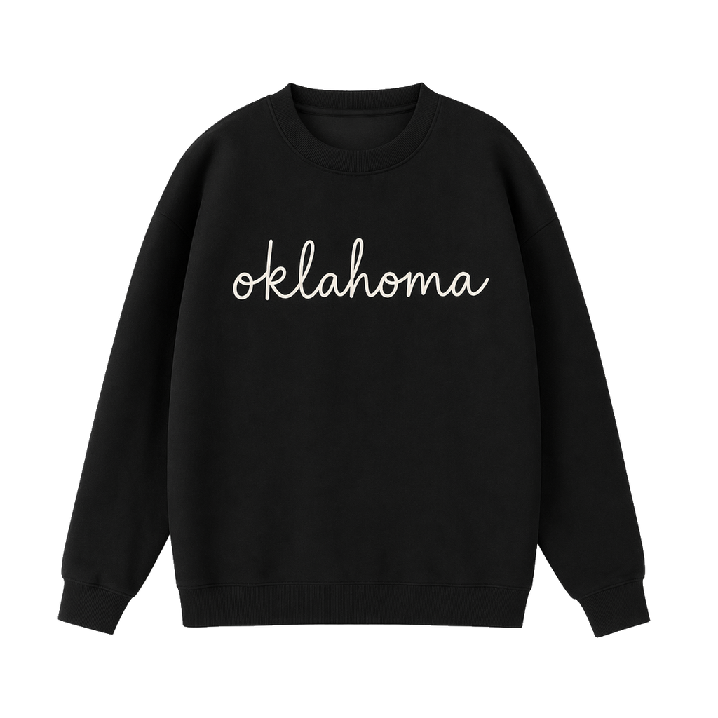 Collection 3 Oklahoma Essential Heavyweight Crewneck Sweatshirt - Black front