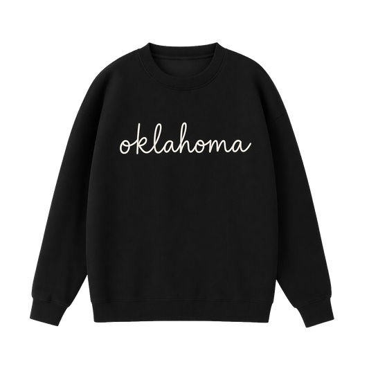 Collection 3 Oklahoma Essential Heavyweight Crewneck Sweatshirt - Black front