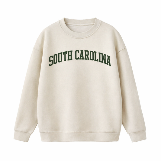 Collection 1 South Carolina Essential Heavyweight Crewneck Sweatshirt - Cream front