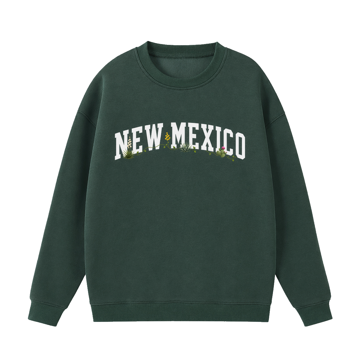 Collection 10 New Mexico Essential Heavyweight Crewneck Sweatshirt - Dark Green front