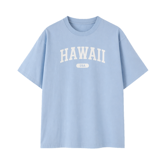 Collection 4 Hawaii Essential Cotton T-Shirt - Light Blue front