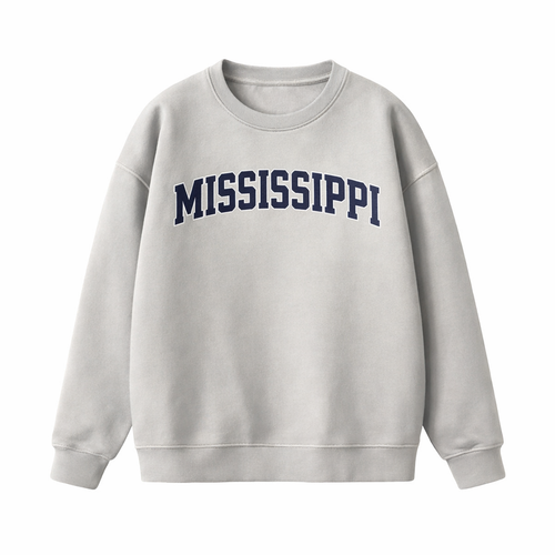 Collection 1 Mississippi Essential Heavyweight Crewneck Sweatshirt - Gray front