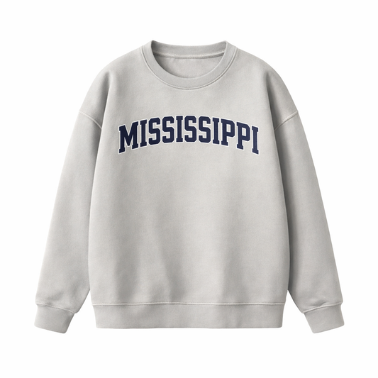 Collection 1 Mississippi Essential Heavyweight Crewneck Sweatshirt - Gray front