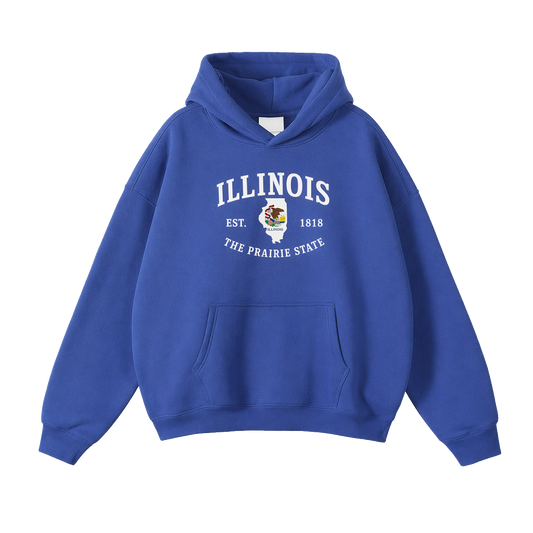 Collection 8 Illinois Oversize Fleeced Hoodie - Klein Blue front