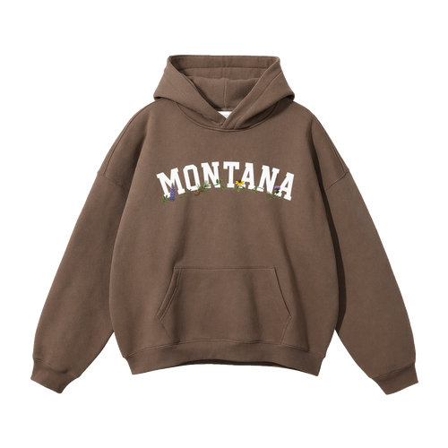 Collection 10 Montana Oversize Fleeced Hoodie - Brown front