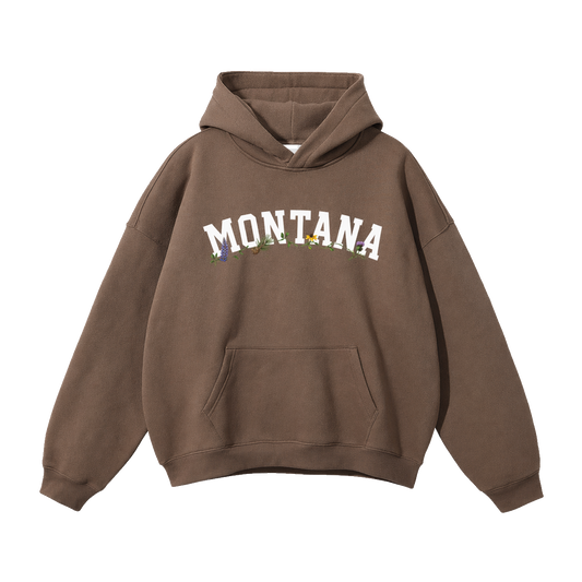 Collection 10 Montana Oversize Fleeced Hoodie - Brown front