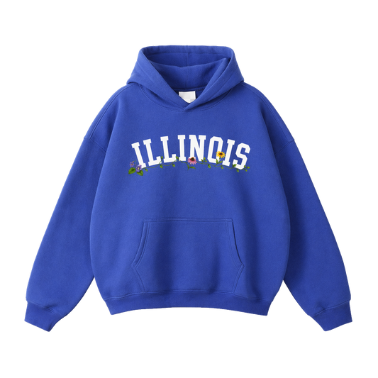 Collection 10 Illinois Oversize Fleeced Hoodie - Klein Blue front