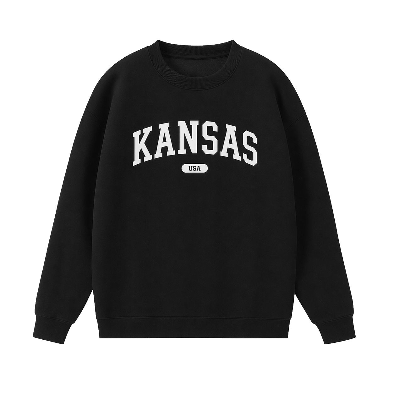 Collection 4 Kansas Essential Heavyweight Crewneck Sweatshirt - Black front