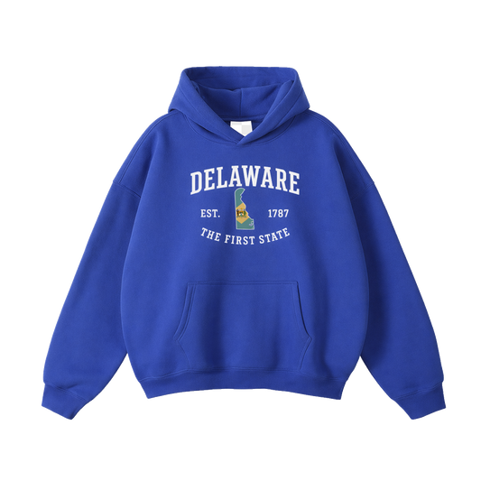 Collection 8 Delaware Oversize Fleeced Hoodie - Klein Blue front