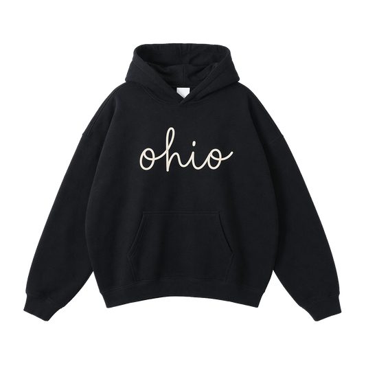 Collection 3 Ohio Oversize Fleeced Hoodie - Black front
