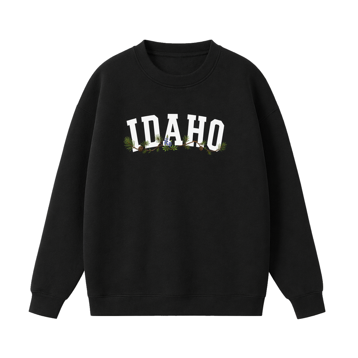 Collection 10 Idaho Essential Heavyweight Crewneck Sweatshirt - Black front
