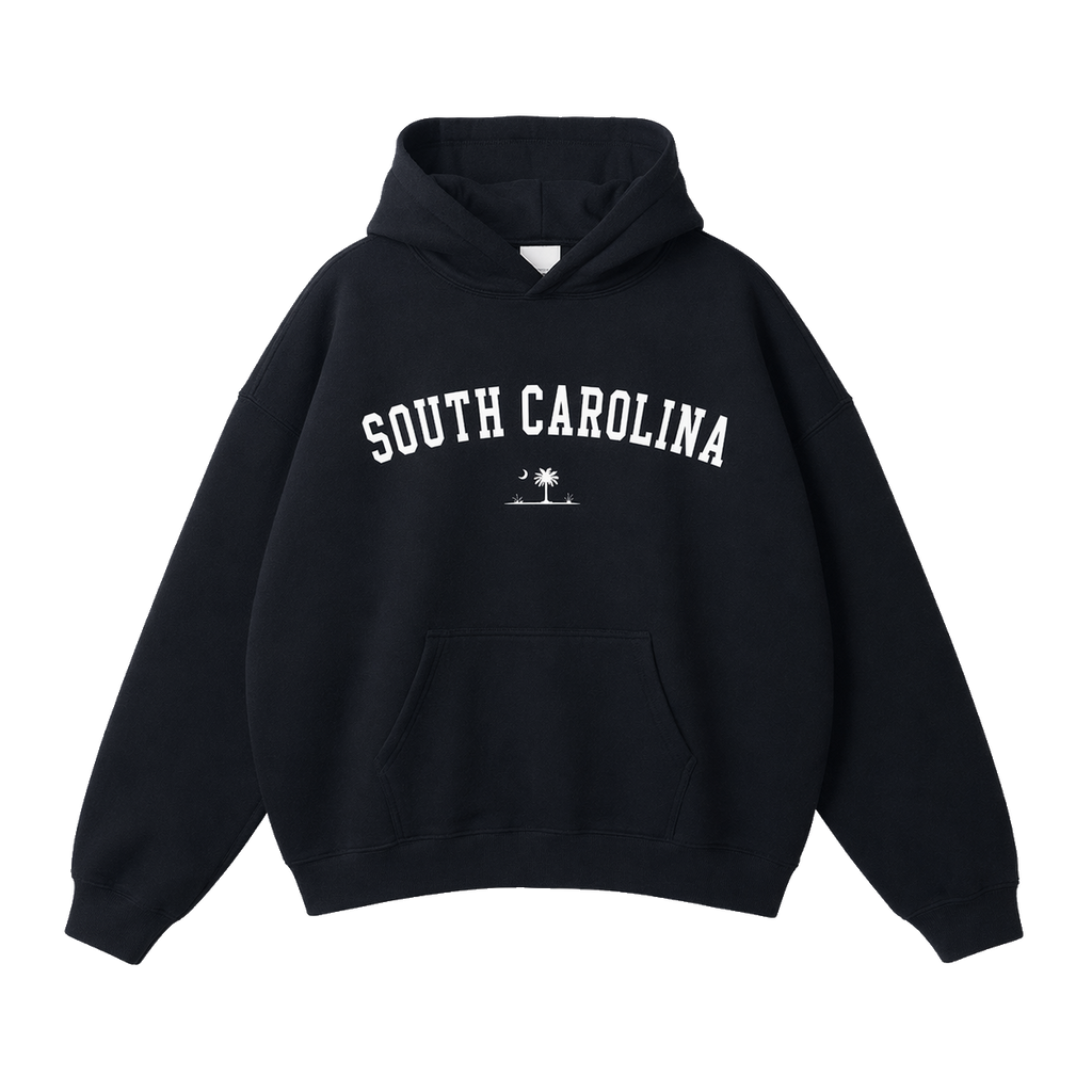 Collection 9 South Carolina Oversize Fleeced Hoodie - Black front
