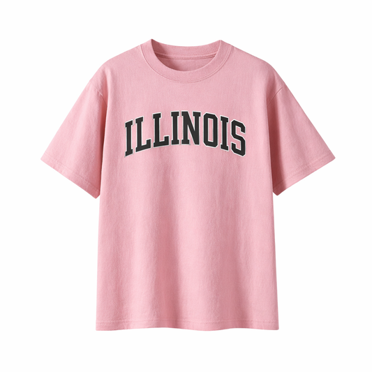 Collection 1 Illinois Essential Cotton T-Shirt - Pink front