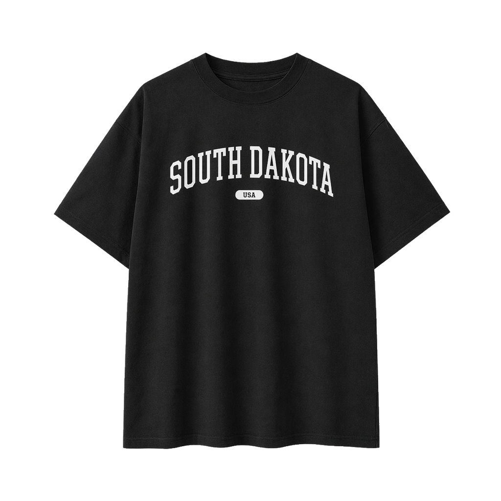 Collection 4 South Dakota Essential Cotton T-Shirt - Black front