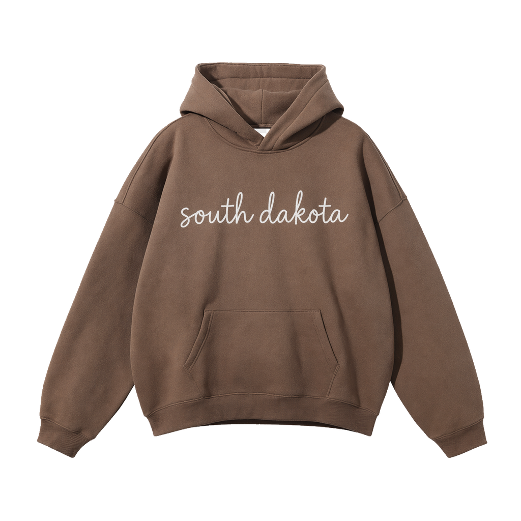 Collection 3 South Dakota Oversize Fleeced Hoodie - Brown front