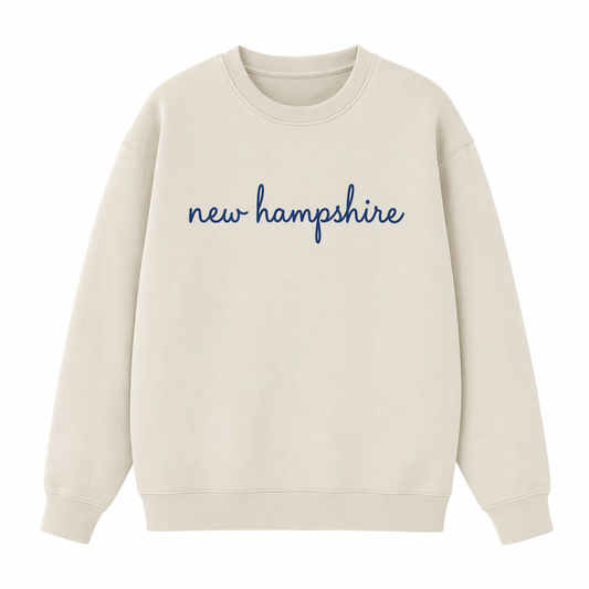 Collection 3 New Hampshire Essential Heavyweight Crewneck Sweatshirt - Cream front