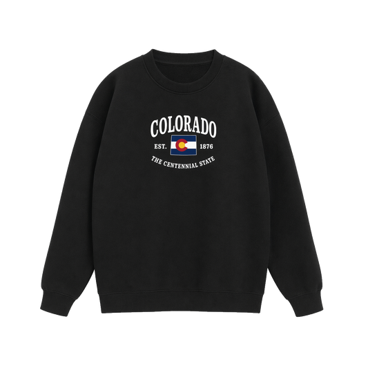 Collection 8 Colorado Essential Heavyweight Crewneck Sweatshirt - Black front