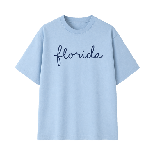 Collection 3 Florida Essential Cotton T-Shirt - Light Blue front