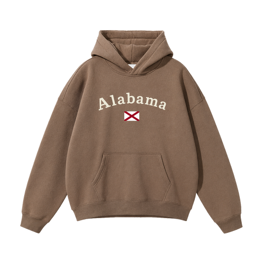 Collection 6 Alabama Oversize Fleeced Hoodie - Brown front