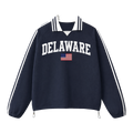 Collection 2 Delaware Contrast Striped Lapel Collar Sweatshirt - Royal Blue front