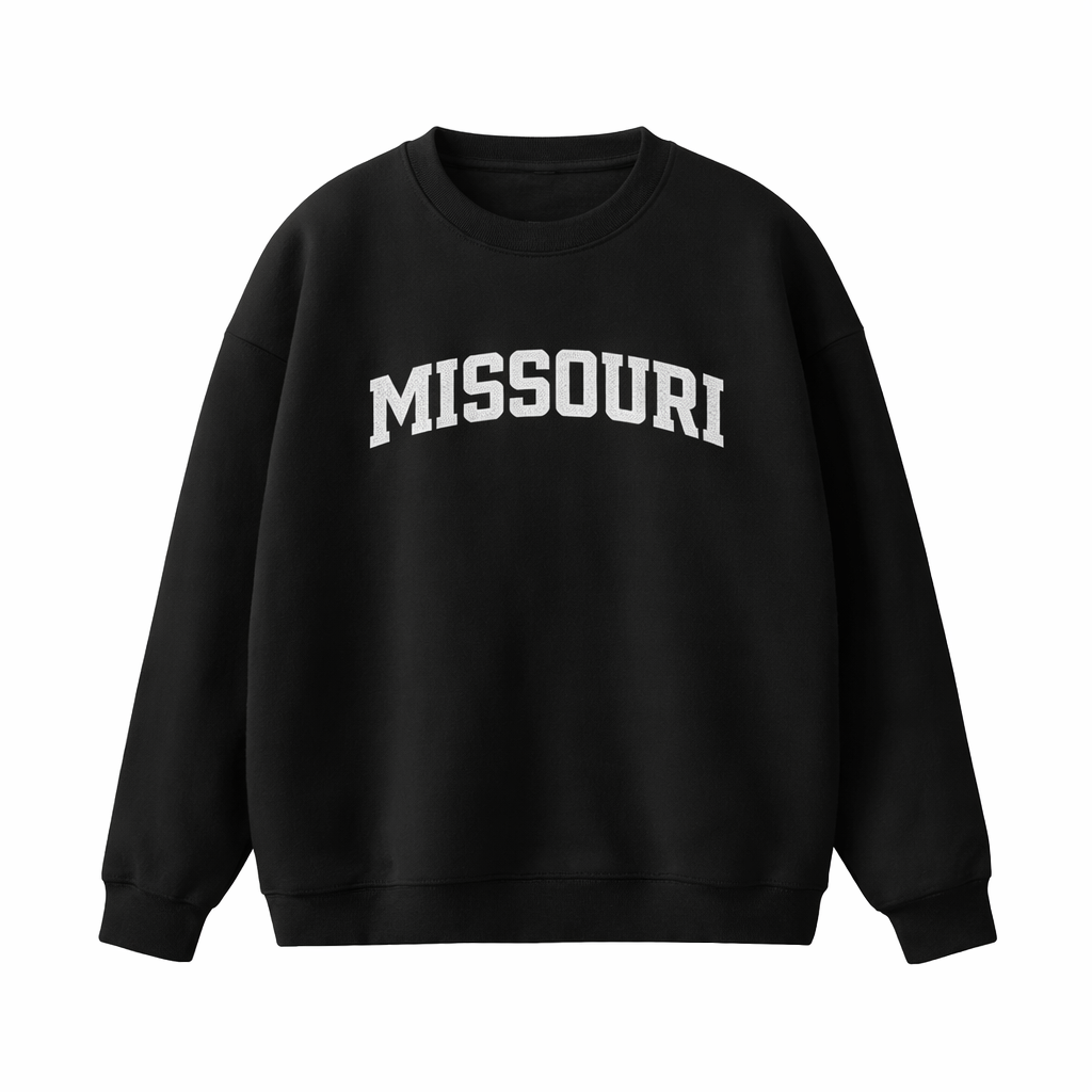 Collection 1 Missouri Essential Heavyweight Crewneck Sweatshirt - Black front