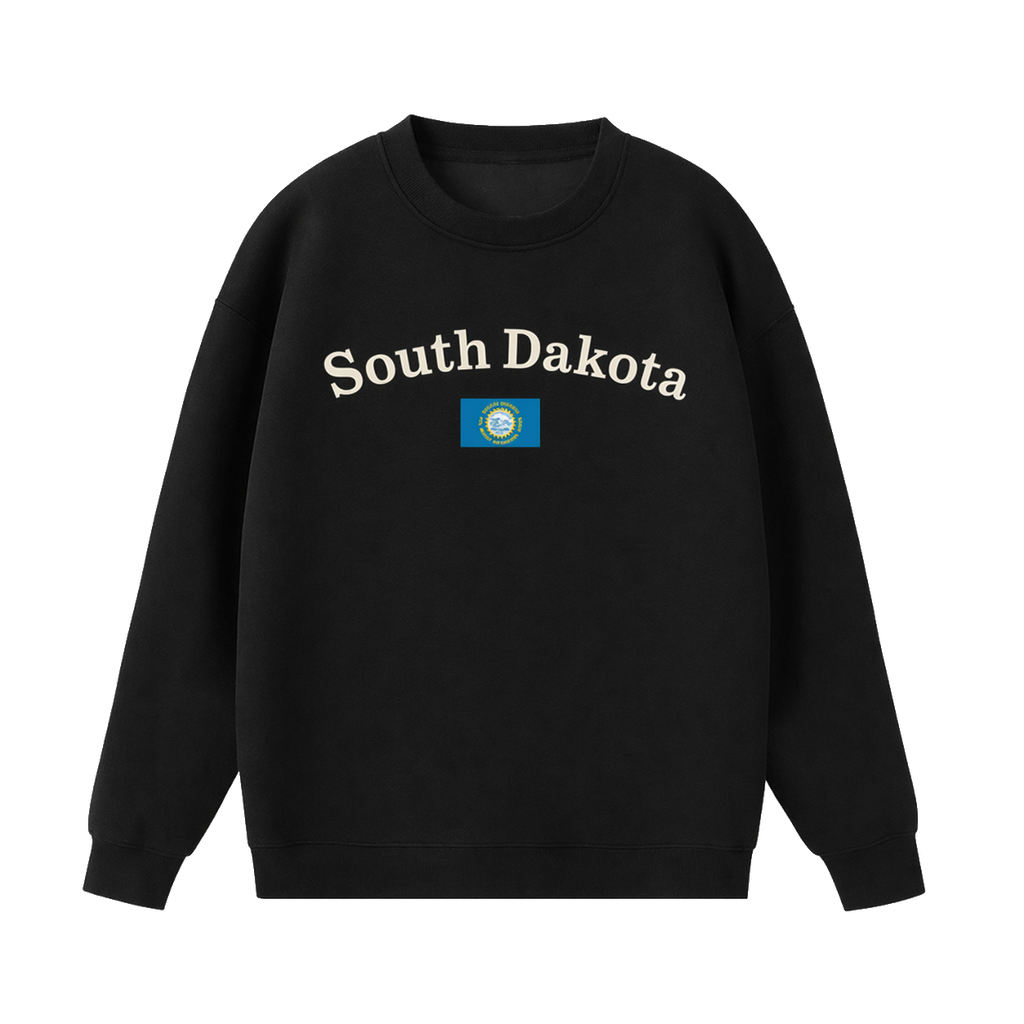 Collection 6 South Dakota Essential Heavyweight Crewneck Sweatshirt - Black front