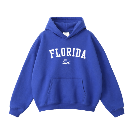 Collection 9 Florida Oversize Fleeced Hoodie - Klein Blue front